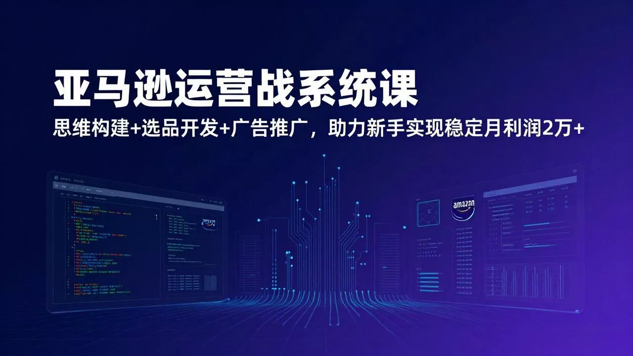 亚马逊运营实战系统课，思维构建+选品开发+广告推广，助力新手实现稳定月利润2万+(更新 - 付费阅读