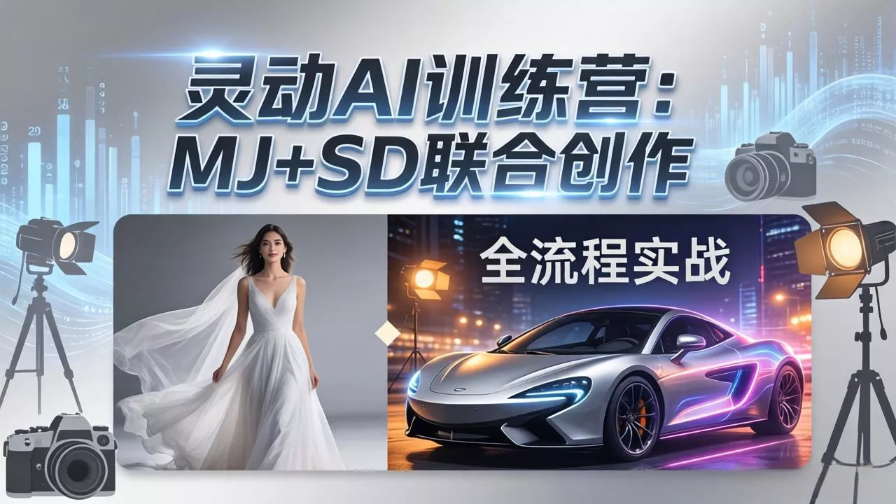 灵动AI训练营-3.0课程：MJ+SD联合创作，从婚纱大片到汽车广告，摄影后期全流程实战 - 付费阅读