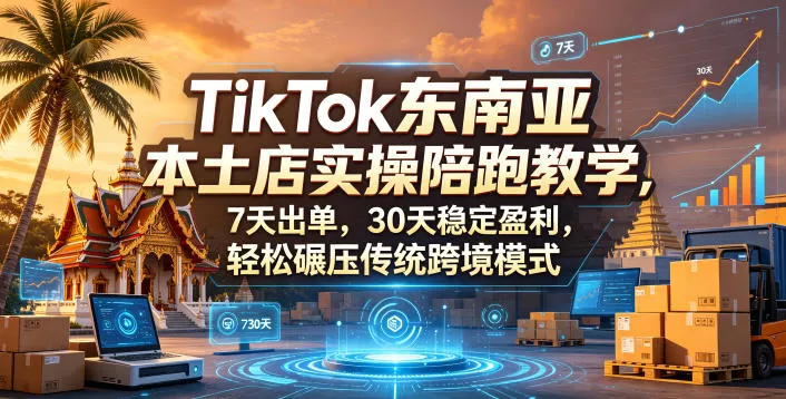 TikTok东南亚本土店实操陪跑教学，7天出单，30天稳定盈利，轻松碾压传统跨境模式 - 付费阅读