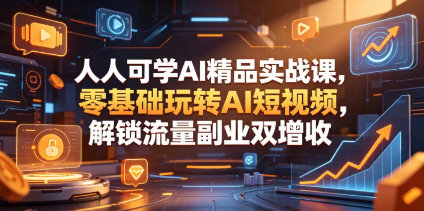 人人可学AI精品实战课，零基础玩转AI短视频，解锁流量副业双增收 - 付费阅读