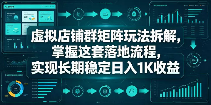 虚拟店铺群矩阵玩法拆解，掌握这套落地流程，实现长期稳定日入1K收益【揭秘】 - 付费阅读