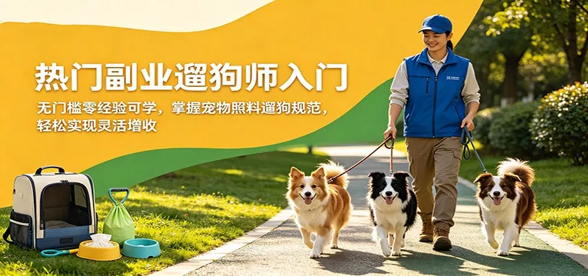热门副业遛狗师入门，无门槛零经验可学，掌握宠物照料遛狗规范，轻松实现灵活增收 - 付费阅读