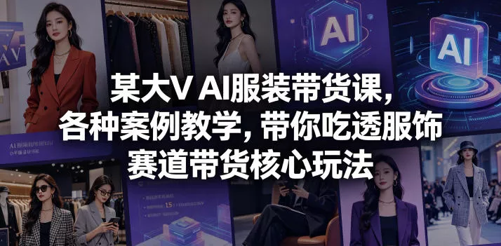 某大V AI服装带货课，各种案例教学，带你吃透服饰赛道带货核心玩法 - 付费阅读
