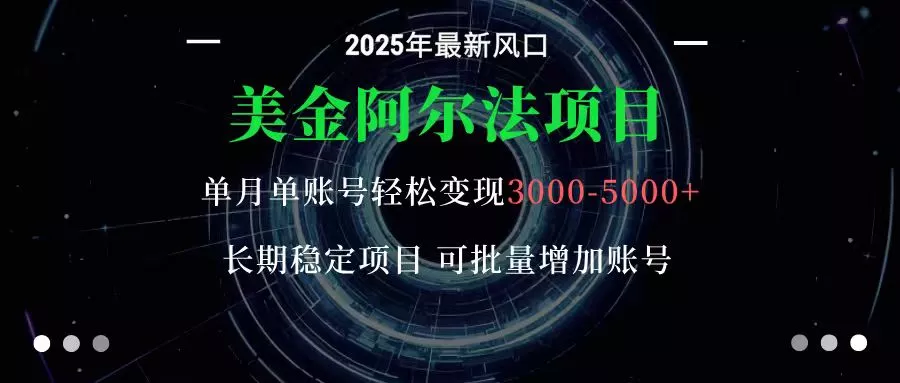 美金阿尔法项目：一部手机每天只需10分钟，轻松稳定赚美元 - 付费阅读