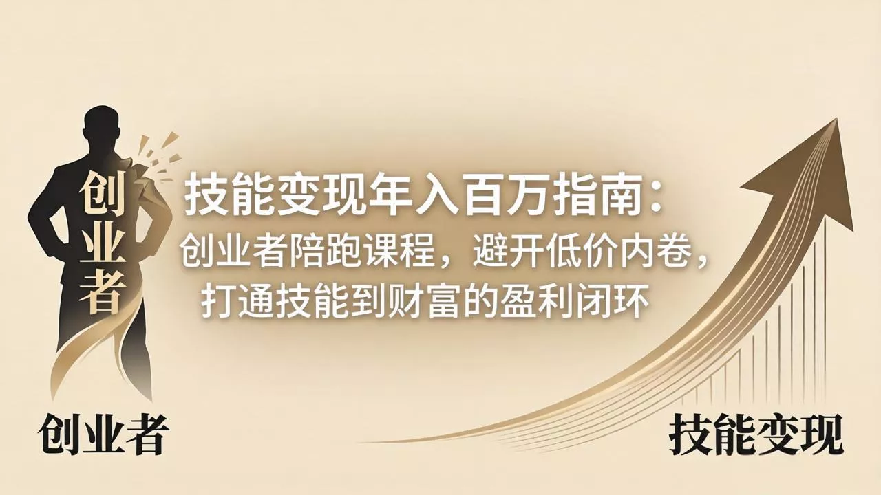 技能变现年入百万指南：创业者陪跑课程，避开低价内卷，打通技能到财富的盈利闭环 - 付费阅读