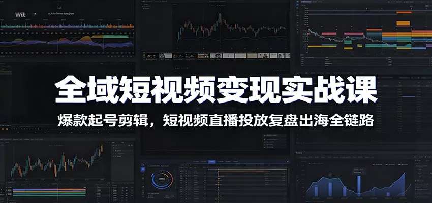 全域短视频变现实战课：爆款起号剪辑，短视频直播投放复盘出海全链路 - 付费阅读