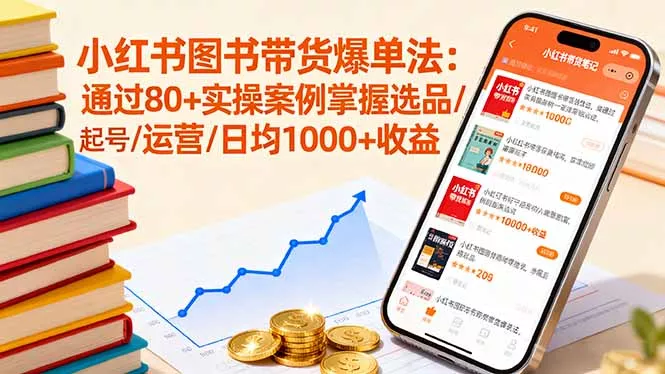 小红书图书带货爆单法：通过80+实操案例掌握选品/起号/运营/日均1000+收益 - 付费阅读