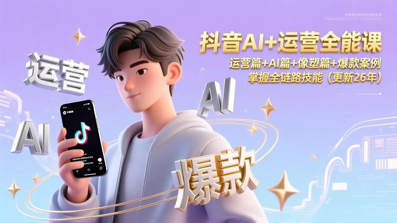 抖音AI+运营全能课，运营篇+AI篇+像塑篇+爆款案例，掌握全链路技能(更新26年 - 付费阅读