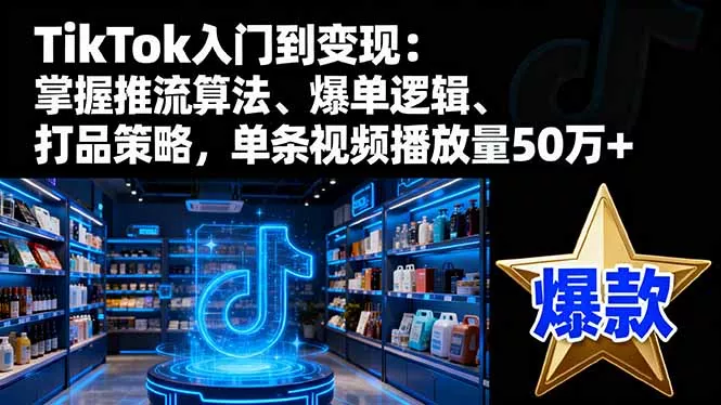 TikTok入门到变现：掌握推流算法、爆单逻辑、打品策略，单条视频播放量50w - 付费阅读