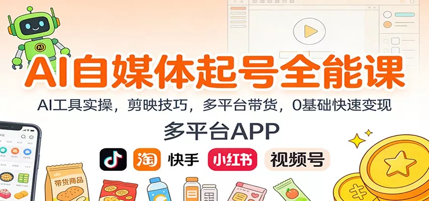 AI自媒体起号全能课：AI工具实操，剪映技巧，多平台带货，0基础快速变现 - 付费阅读