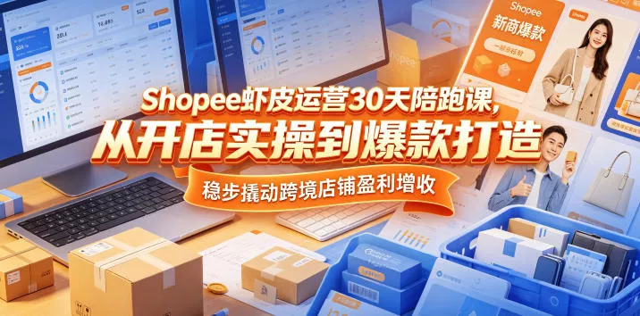 Shopee虾皮运营30天陪跑课，从开店实操到爆款打造，稳步撬动跨境店铺盈利增收 - 付费阅读