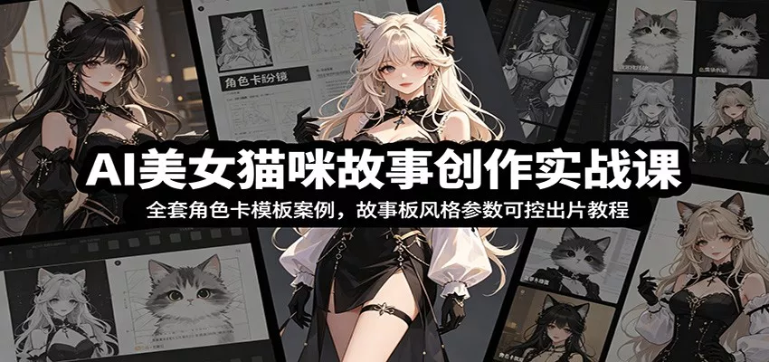 AI美女猫咪故事创作实战课：全套角色卡模板案例，故事板风格参数可控出片教程 - 付费阅读