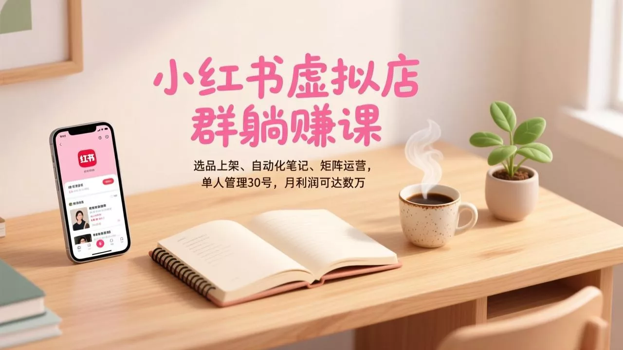 小红书虚拟店群躺赚课，选品上架、自动化笔记、矩阵运营，单人管理30号，月利润可达数万 - 付费阅读