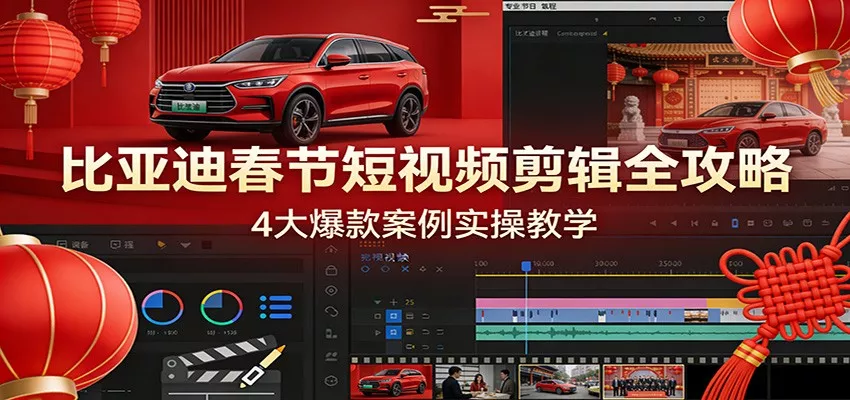 比亚迪春节短视频剪辑全攻略，4大爆款案例实操教学 - 付费阅读