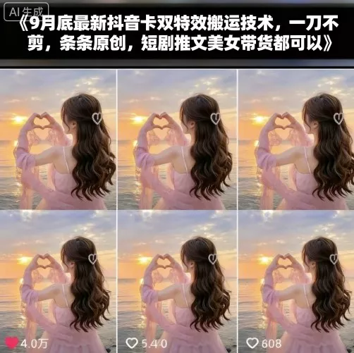 9月底最新抖音卡双特效搬运技术，一刀不剪，条条原创，短剧推文美女带货都可以 - 付费阅读