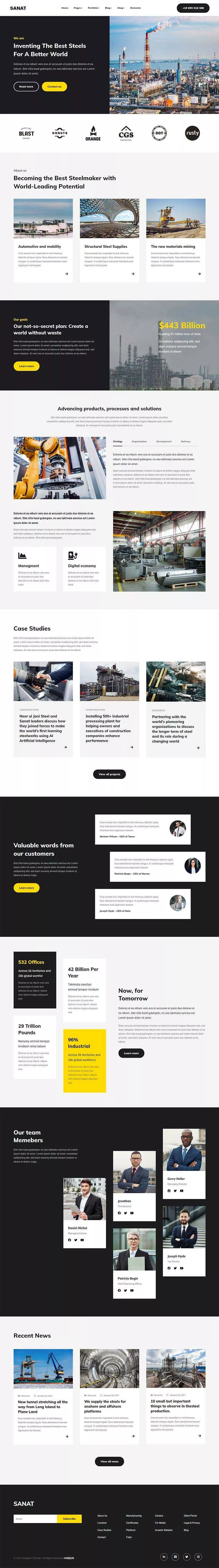 bootstrap重工业集团企业官网html5模板 - 付费阅读