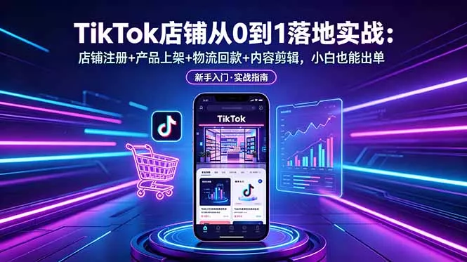 TikTok店铺从0到1落地实战：店铺注册+产品上架+物流回款+内容剪辑，小白也能出单 - 付费阅读