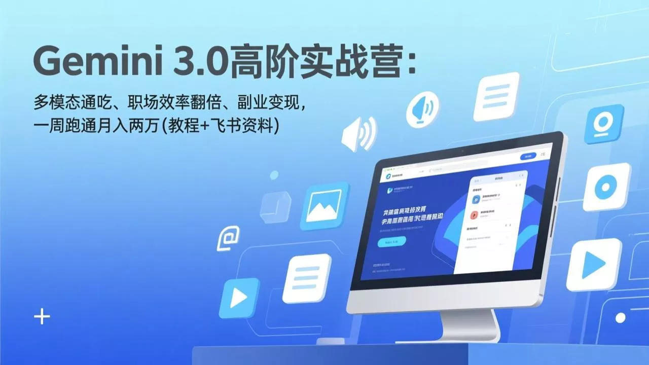 Gemini 3.0高阶实战营：多模态通吃、职场效率翻倍、副业变现，一周跑通月入两万(教程+飞书资料 - 付费阅读