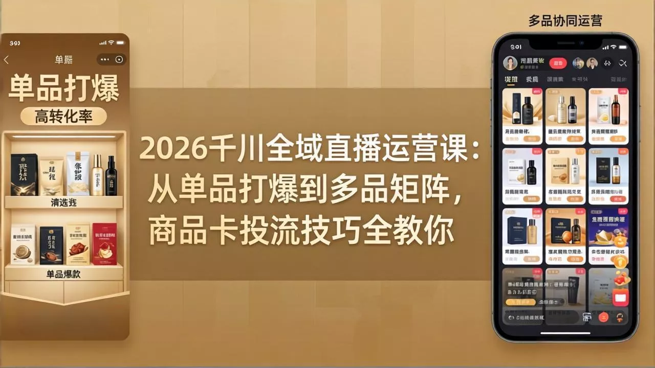 2026千川全域直播运营课：从单品打爆到多品矩阵，商品卡投流技巧全教你 - 付费阅读