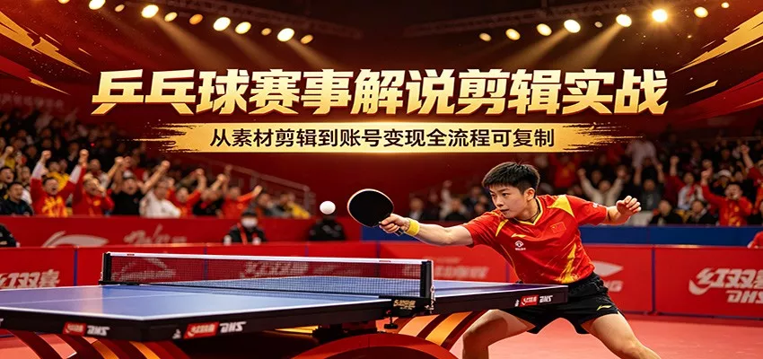乒乓球赛事解说剪辑实战，从素材剪辑到账号变现全流程可复制 - 付费阅读
