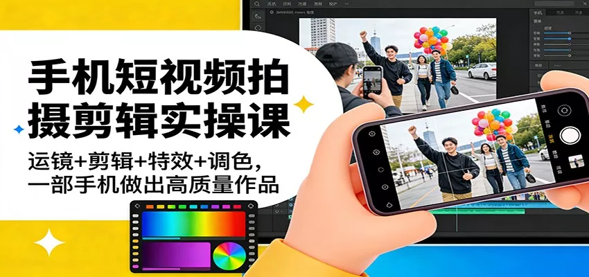手机短视频拍摄剪辑实操课：运镜+剪辑+特效+调色，一部手机做出高质量作品 - 付费阅读