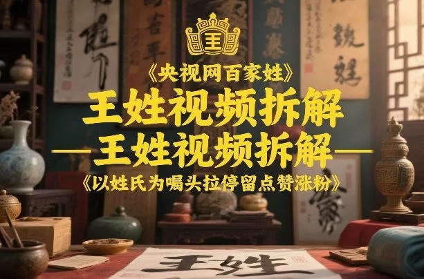 央视网百家姓–王姓视频拆解，以姓氏为噱头拉停留点赞涨粉 - 付费阅读