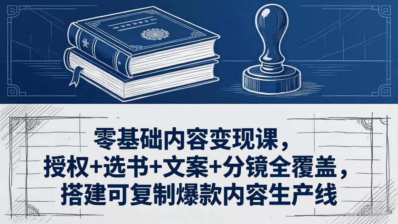 零基础内容变现课，授权+选书+文案+分镜全覆盖，搭建可复制爆款内容生产线 - 付费阅读