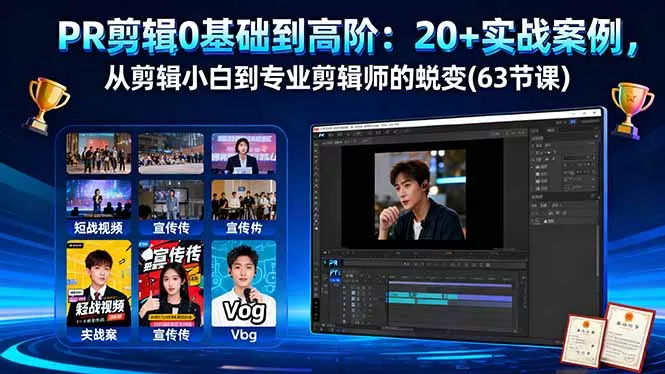 PR剪辑0基础到高阶：20+实战案例，从剪辑小白到专业剪辑师的蜕变(63节课 - 付费阅读