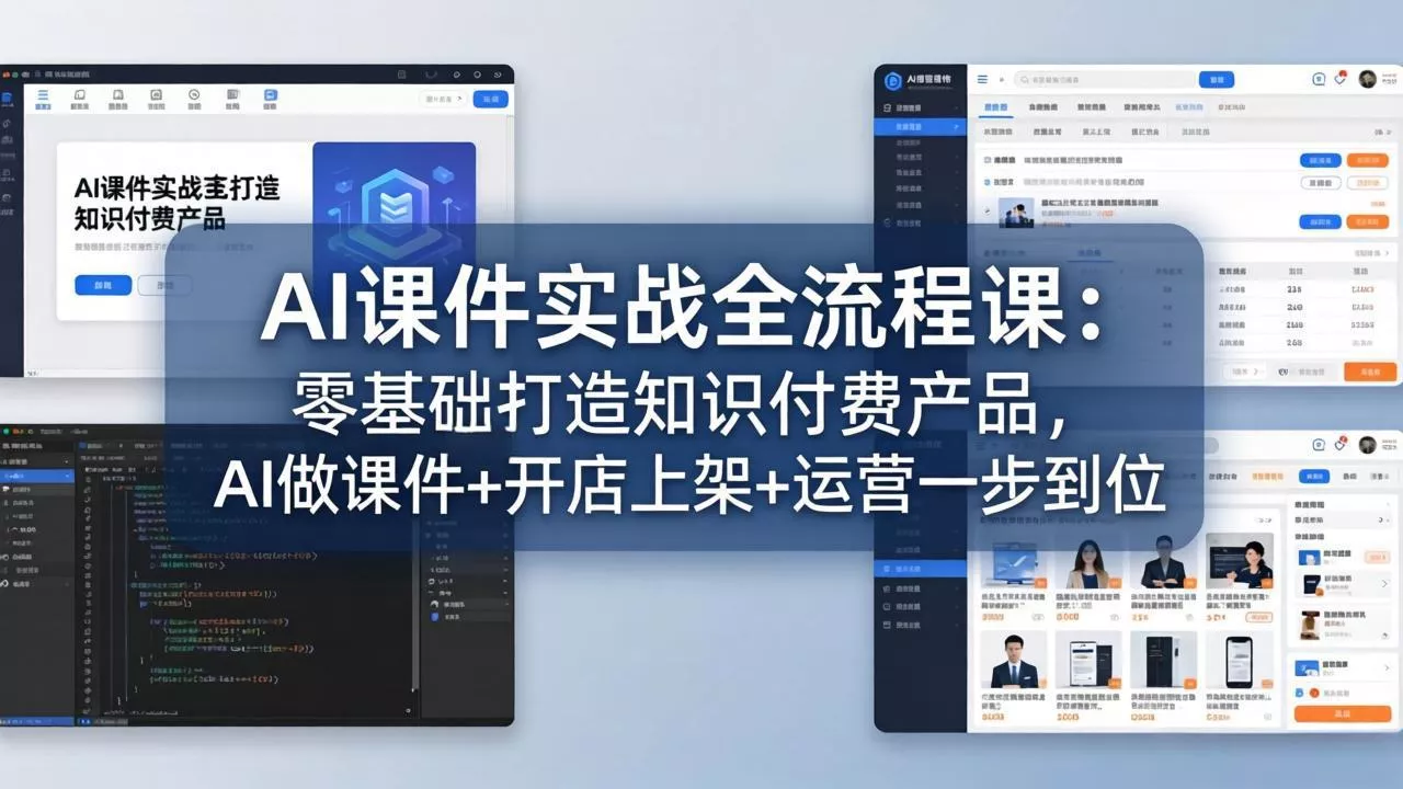 AI课件实战全流程课：零基础打造知识付费产品，AI做课件+开店上架+运营一步到位 - 付费阅读