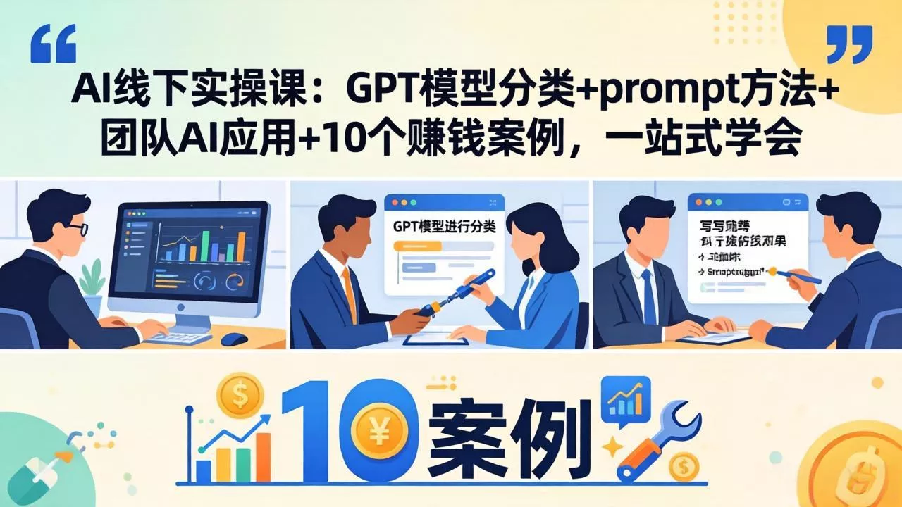 AI线下实操课：GPT模型分类+prompt方法+团队AI应用+10个赚钱案例，一站式学会 - 付费阅读