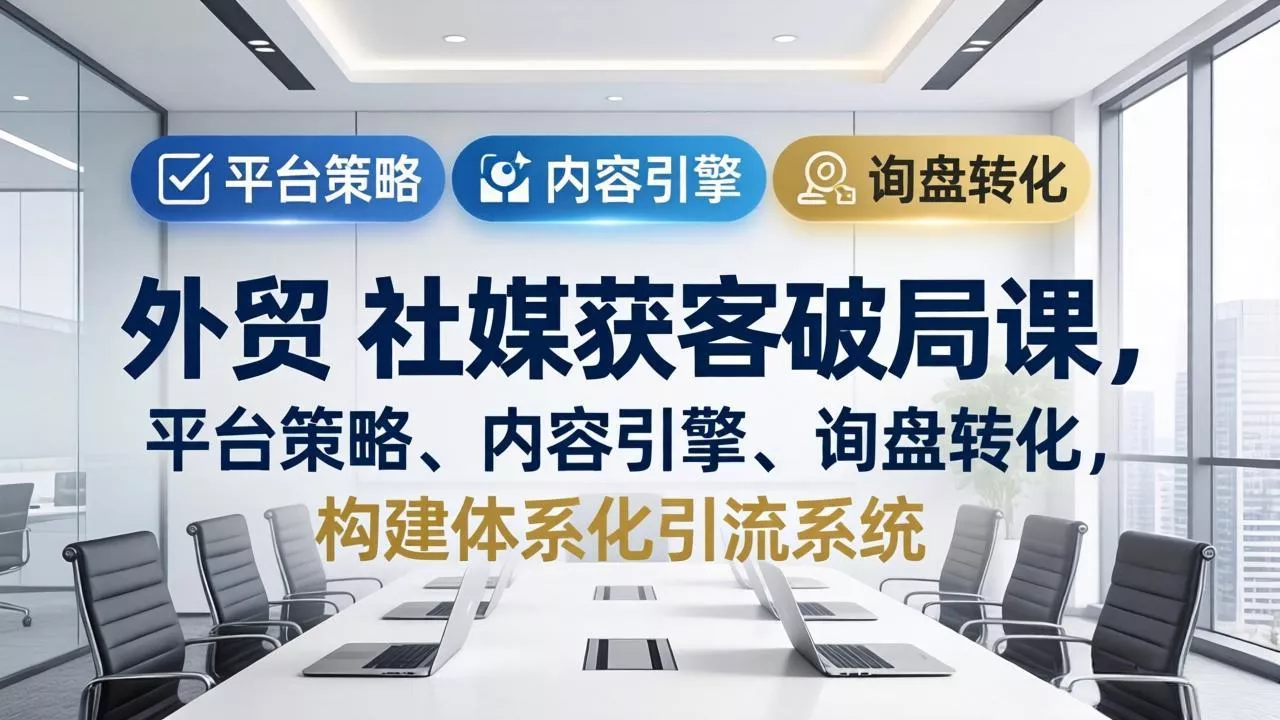 外贸 社媒获客破局课，平台策略、内容引擎、询盘转化，构建体系化引流系统(更新26年3月 - 付费阅读