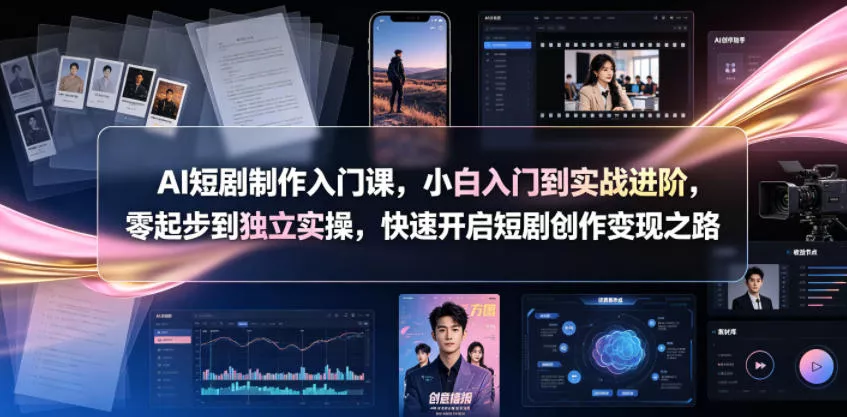 AI短剧制作入门课，小白入门到实战进阶，零起步到独立实操，快速开启短剧创作变现之路 - 付费阅读