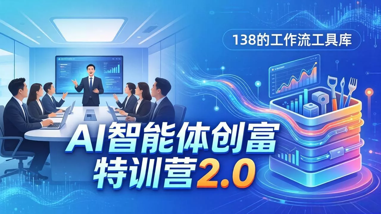 AI智能体创富训练营2.0：3天闭门直播+视频课+工具库，从0到1搭建智能体附138个工作流 - 付费阅读