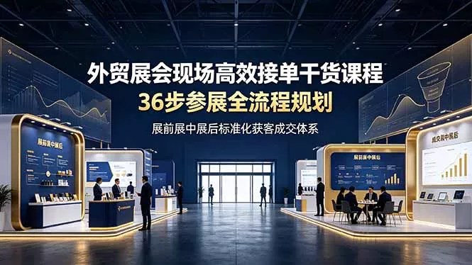 外贸展会现场高效接单干货课程，36步参展全流程规划，展前展中展后标准化获客成交体系 - 付费阅读