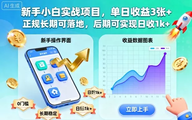 新手小白实战项目，单日收益3张+，正规长期可落地，后期可实现日收1k+【揭秘】 - 付费阅读
