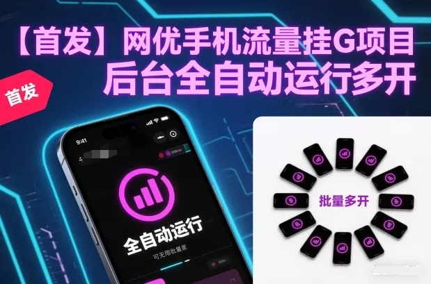 【首发】网优手机流量挂G项目，后台全自动运行，可无限批量多开【揭秘】 - 付费阅读