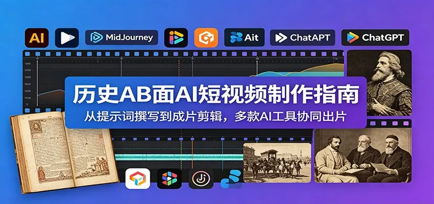 历史AB面AI短视频制作指南：从提示词撰写到成片剪辑，多款AI工具协同出片 - 付费阅读