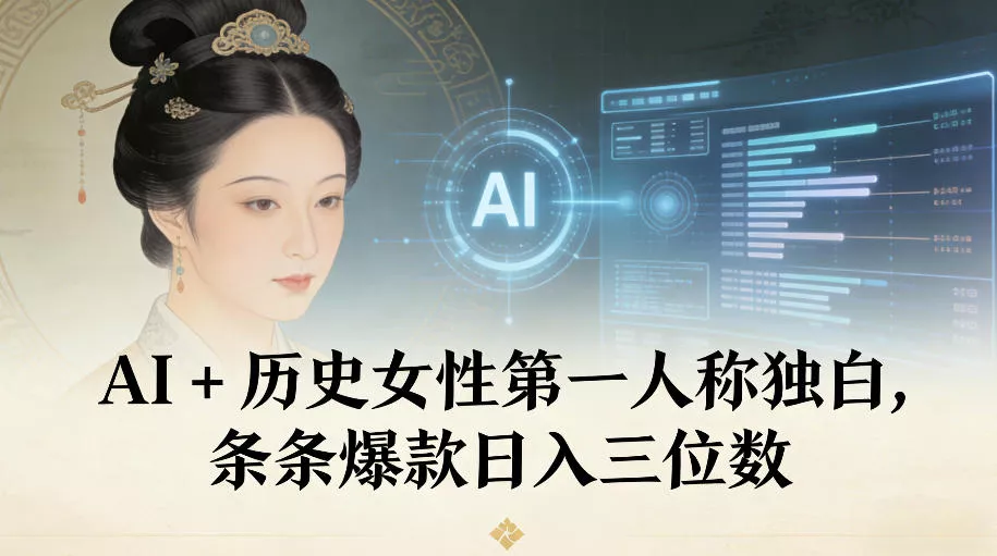 AI+历史女性第一人称独白，条条爆款日入三位数 - 付费阅读
