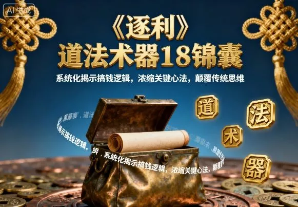 《逐利》道法术器18锦囊，系统化揭示搞钱逻辑，浓缩关键心法，颠覆传统思维 - 付费阅读