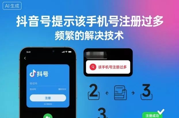 抖音号提示该手机号注册过多，频繁的解决技术 - 付费阅读