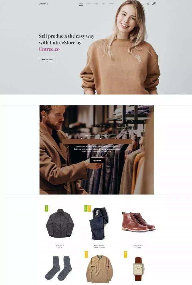 时尚服饰单品销售服务网站html模板 - 付费阅读