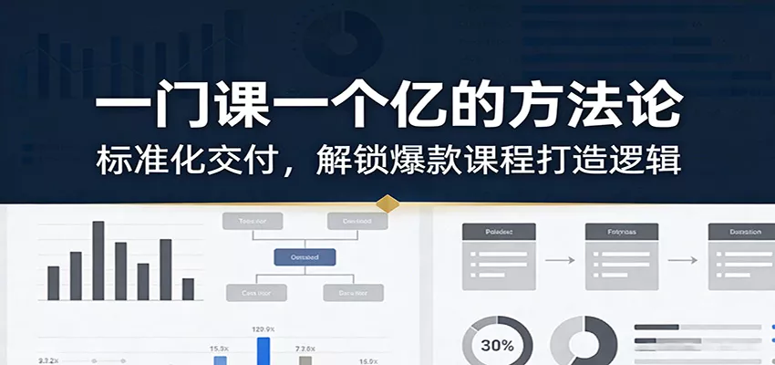 一门课一个亿的方法论：标准化交付，解锁爆款课程打造逻辑 - 付费阅读