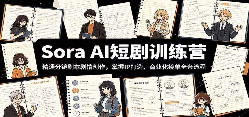 Sora AI短剧训练营：精通分镜剧本剧情创作，掌握IP打造、商业化接单全套流程 - 付费阅读