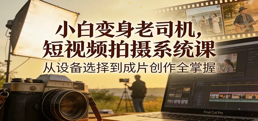 小白变身老司机，短视频拍摄系统课，从设备选择到成片创作全掌握 - 付费阅读