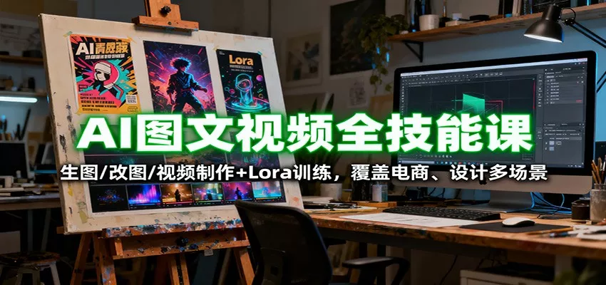 AI图文视频全技能课：生图/改图/视频制作+Lora训练，覆盖电商 、设计多场景 - 付费阅读