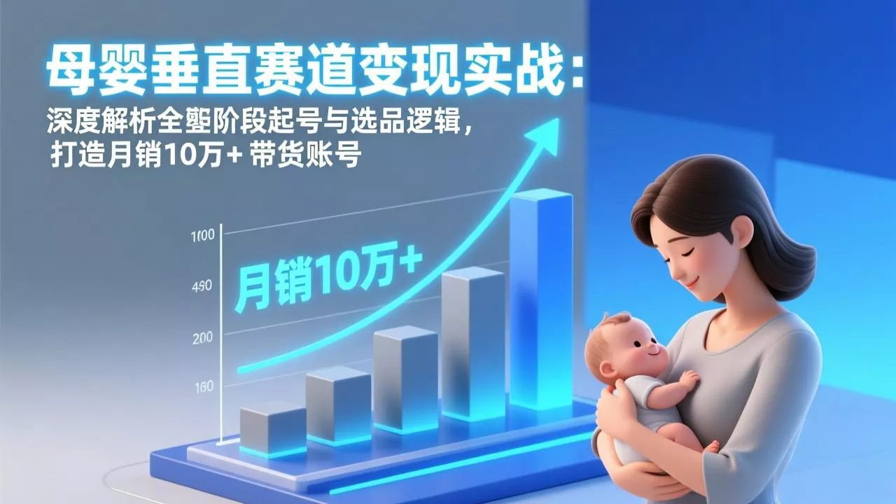 母婴垂直赛道变现实战：深度解析三大阶段起号与选品逻辑，打造月销10万+带货账号 - 付费阅读