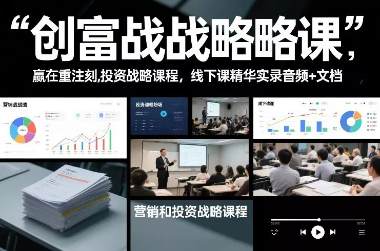 创富战略课，赢在重注时刻，营销和投资战略课程，线下课精华实录音频+文档 - 付费阅读