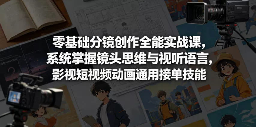 零基础分镜创作全能实战课，系统掌握镜头思维与视听语言，影视短视频动画通用接单技能 - 付费阅读