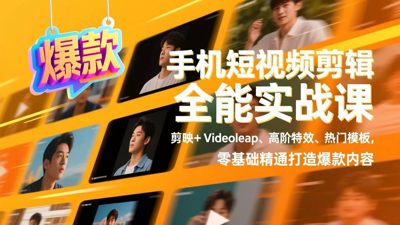 手机短视频剪辑全能实战课，剪映+Videoleap、高阶特效、热门模板，零基础精通打造爆款内容 - 付费阅读