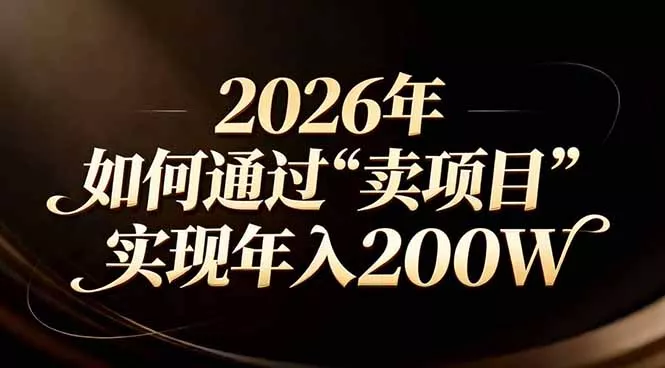 站在2026年的十字路口：一个普通人如何通过卖项目实现年入200万 - 付费阅读